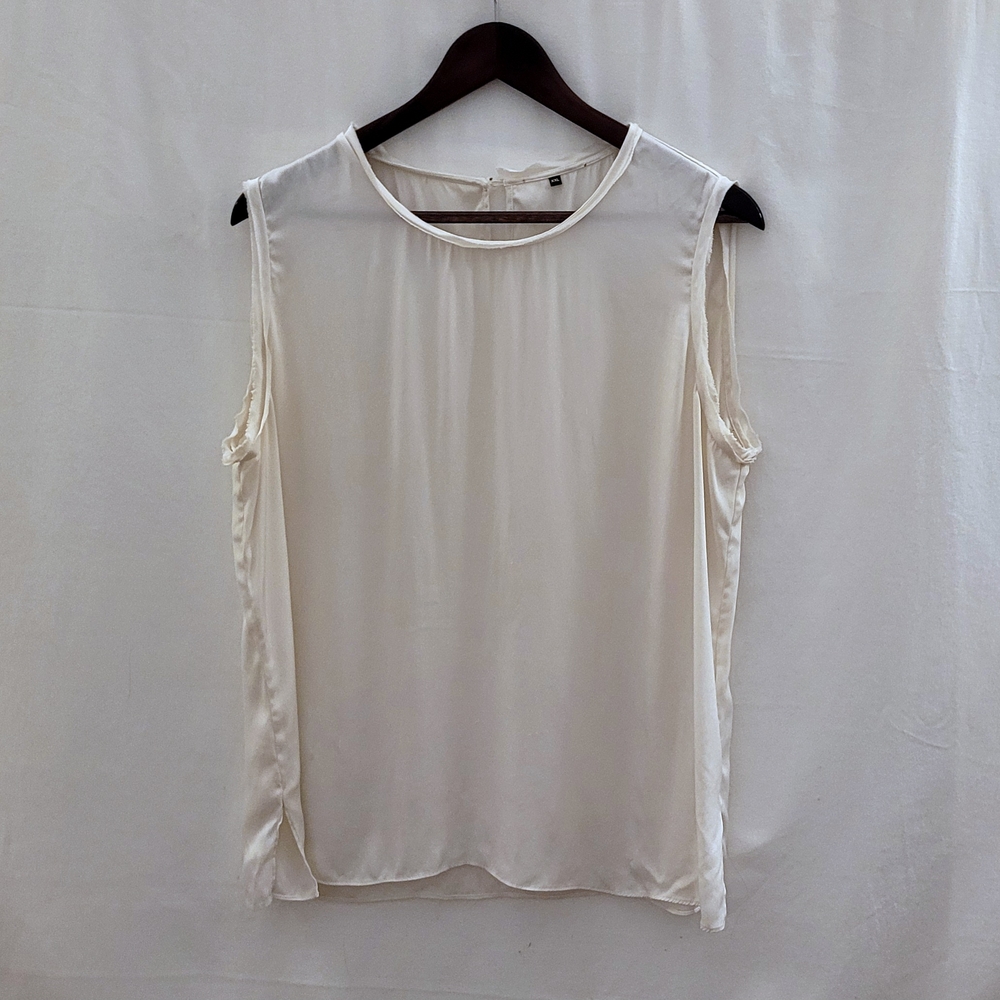 Women's Cream Sleeveless Blouse